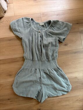 Marine Layer Sage Green Gauze Romper
